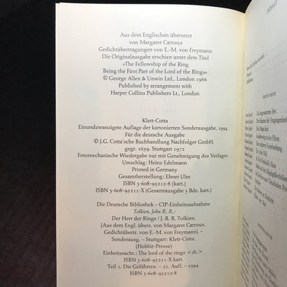 Der Herr Der Ringe (Lord of the Rings) - J. R. R. Tolkien - German Edition - 1994