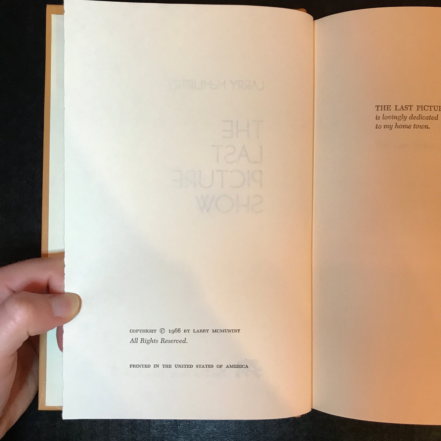 The Last Picture Show - Larry McMurtry - Book Club Edition - 1966