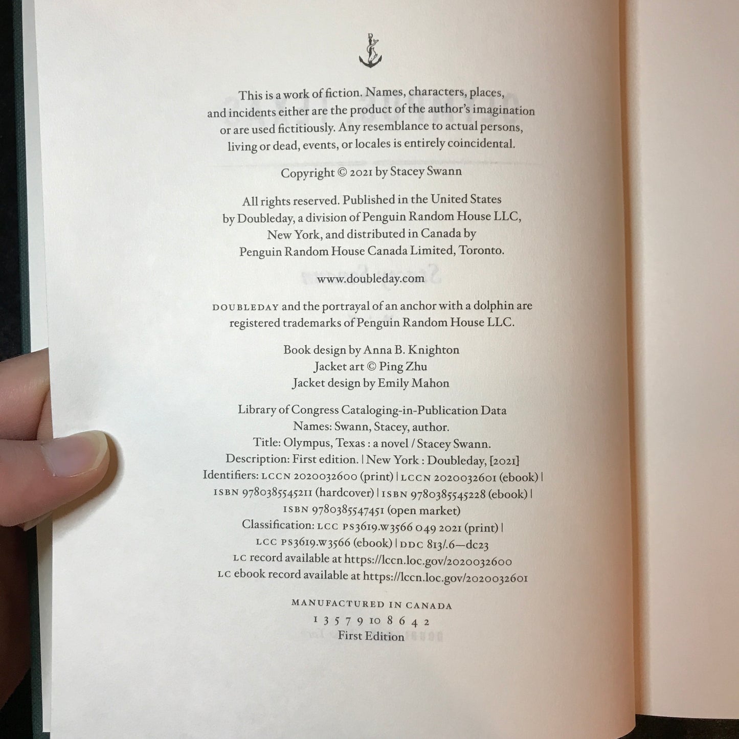 Olympus, Texas - Stacey Swann - Signed - First Edition - 2021