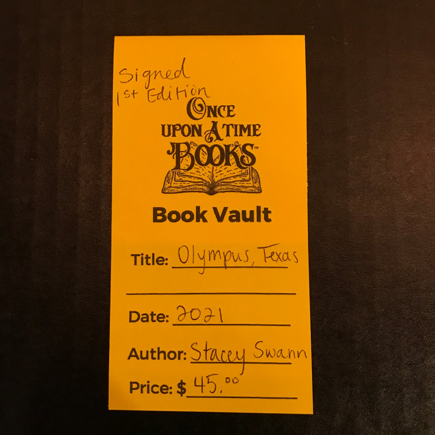 Olympus, Texas - Stacey Swann - Signed - First Edition - 2021