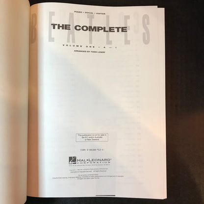 The Complete Beatles - Todd Lowry - 2 Volumes - 1988