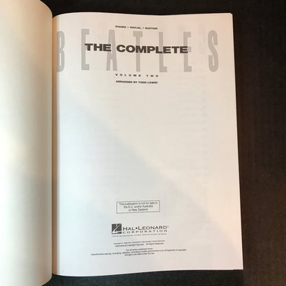 The Complete Beatles - Todd Lowry - 2 Volumes - 1988