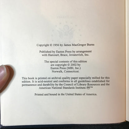 Roosevelt: The Lion and the Fox/The Soldier of Freedom - James MacGregor Burns - 2 Volumes - Easton Press - 2002