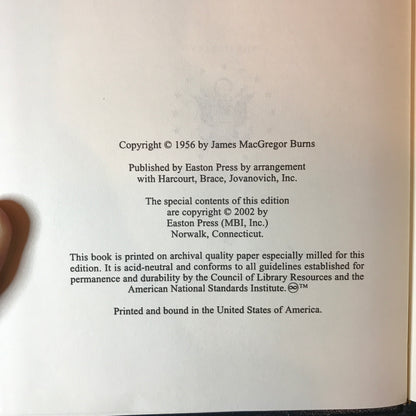 Roosevelt: The Lion and the Fox/The Soldier of Freedom - James MacGregor Burns - 2 Volumes - Easton Press - 2002