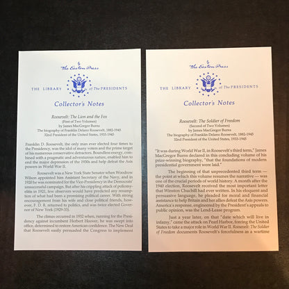 Roosevelt: The Lion and the Fox/The Soldier of Freedom - James MacGregor Burns - 2 Volumes - Easton Press - 2002