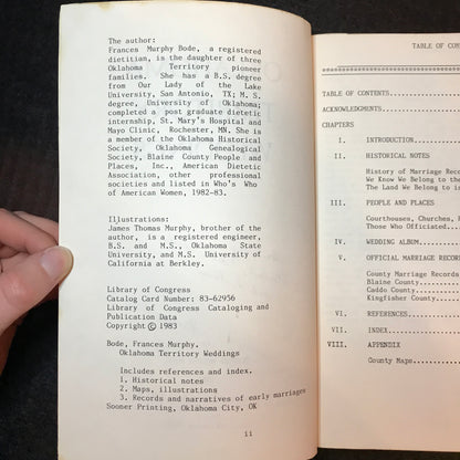 Oklahoma Territory Weddings - Frances Murphy Bode - Signed - 1983
