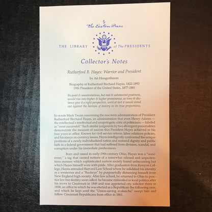 Rutherford B. Hayes - Ari Hoogenboom - Easton Press - 1996