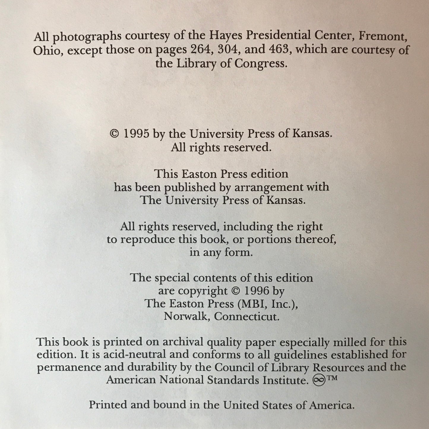 Rutherford B. Hayes - Ari Hoogenboom - Easton Press - 1996