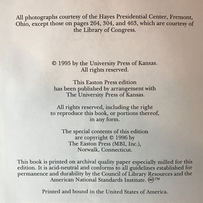 Rutherford B. Hayes - Ari Hoogenboom - Easton Press - 1996