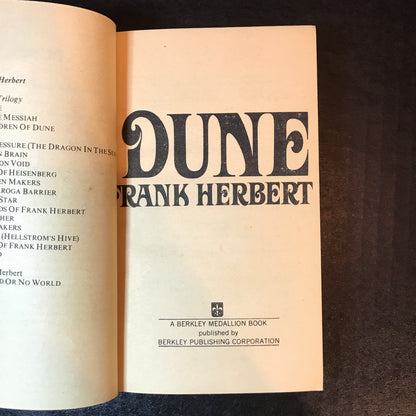 Dune Trilogy - Frank Herbert - Berkley Medallion - 1977