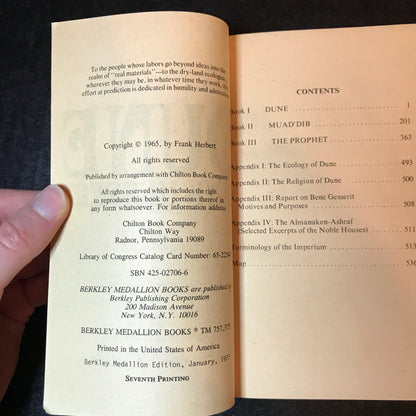 Dune Trilogy - Frank Herbert - Berkley Medallion - 1977