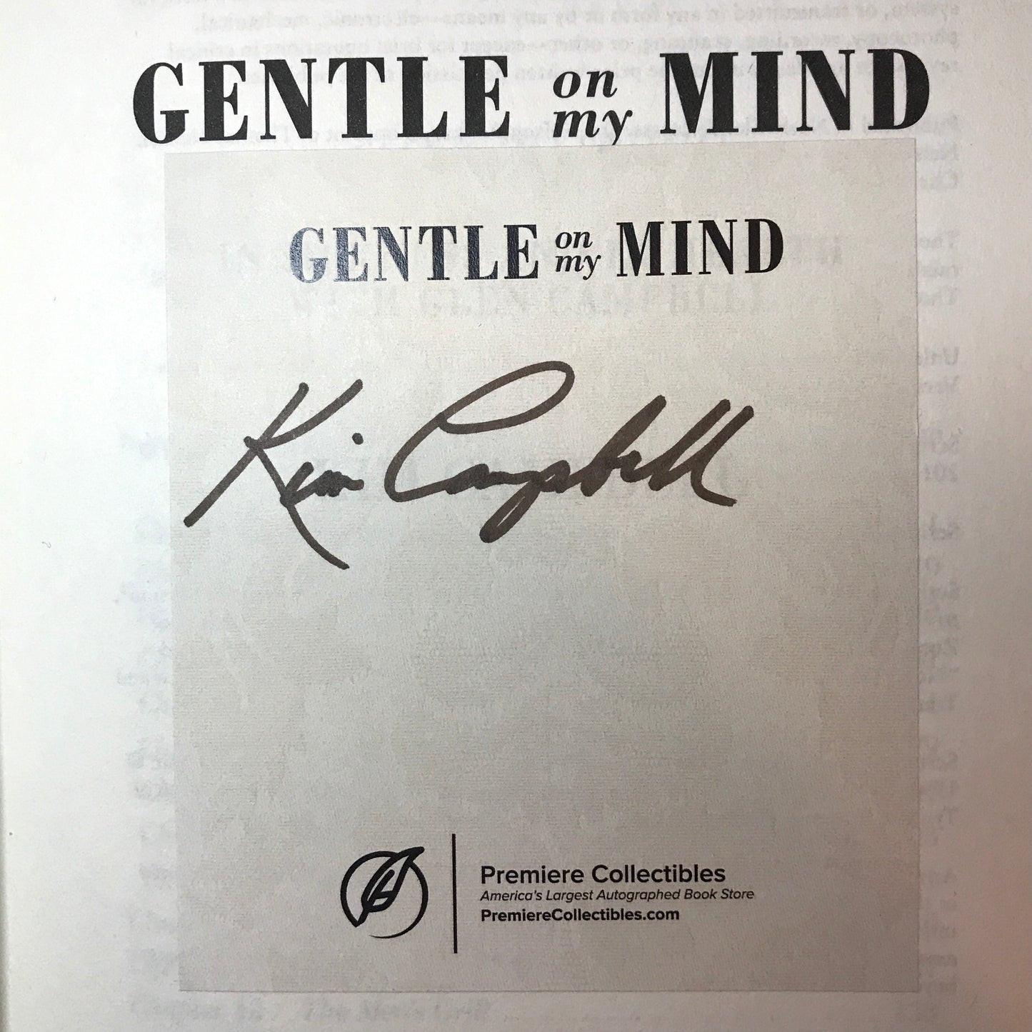 Gentle On My Mind - Kim Campbell - Signed - 2020