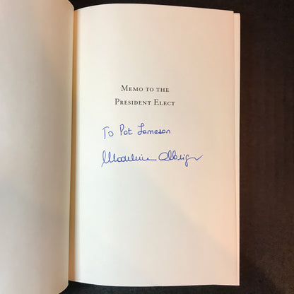 Memo to the President Elect - Madeleine Albright - Signed - 1st Edition - 2008