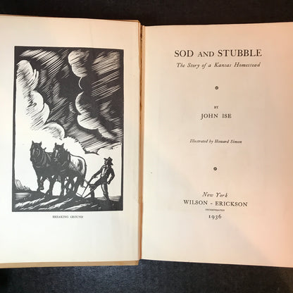 Sod and Stubble - John Ise - Signed - 1936