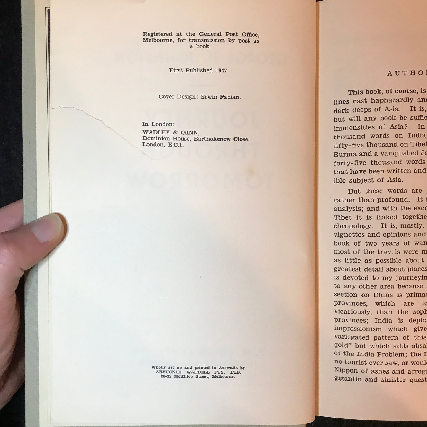 Journey Through Tomorrow - George H. Johnston - 1st Edition - 1947
