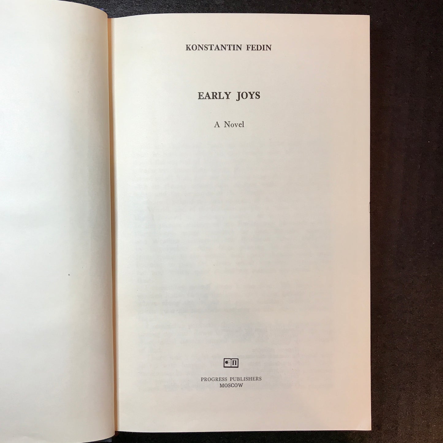 Early Joys - Konstantin Fedin - 1973