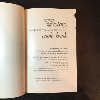 The Victory Binding of the American Woman's Cook Book - Edited by Ruth Berolzheimer - Wartime Edition - 1943