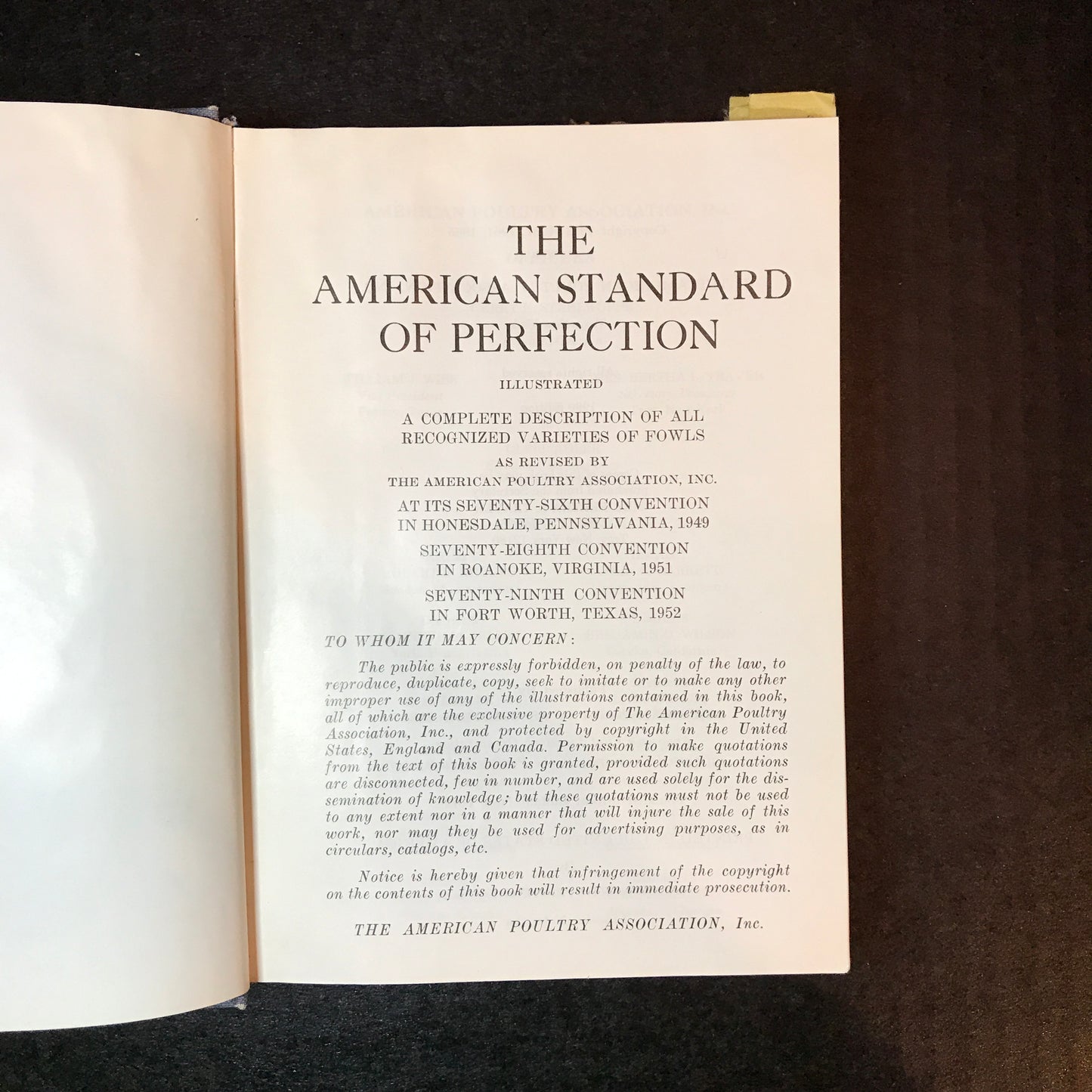 The American Standard of Perfection - American Poultry Association - 1980