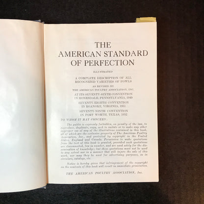 The American Standard of Perfection - American Poultry Association - 1980