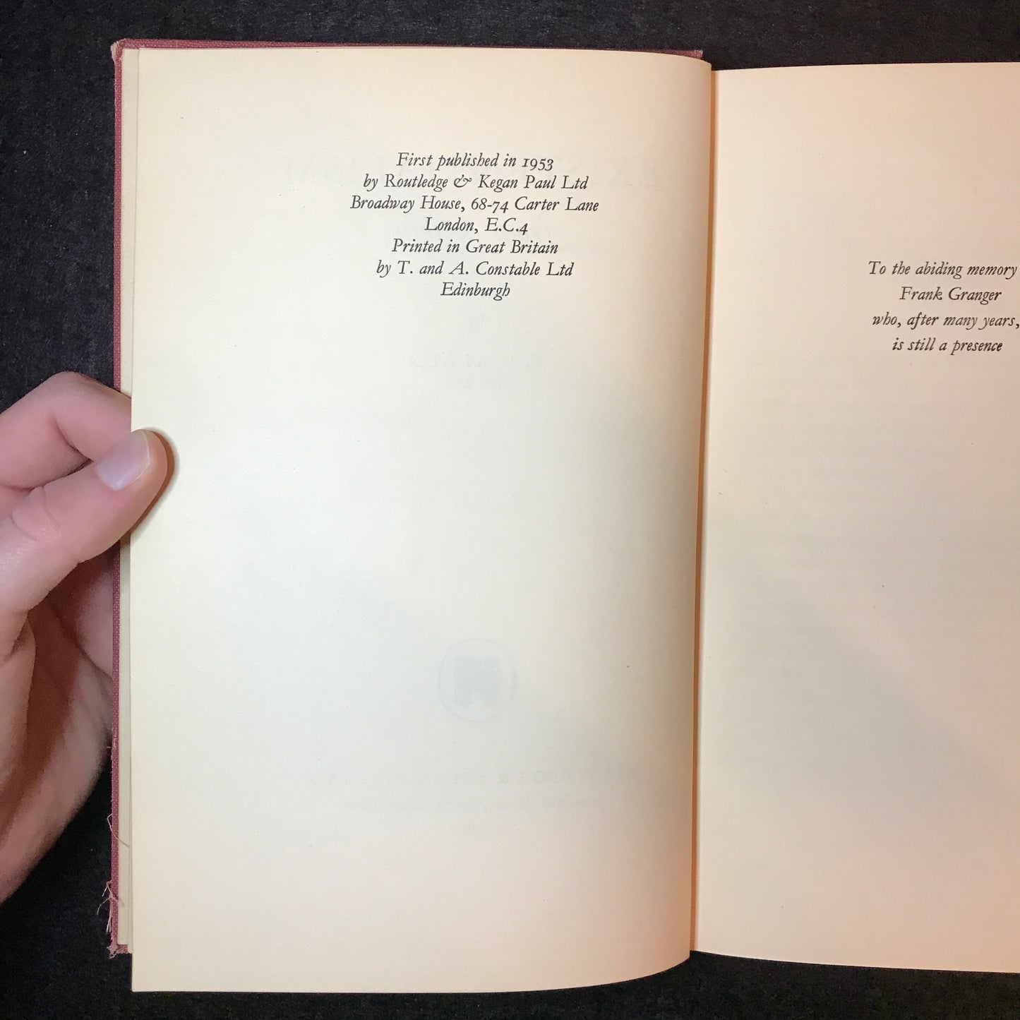 Existentialism from Within - E. L. Allen - 1st Edition - 1953