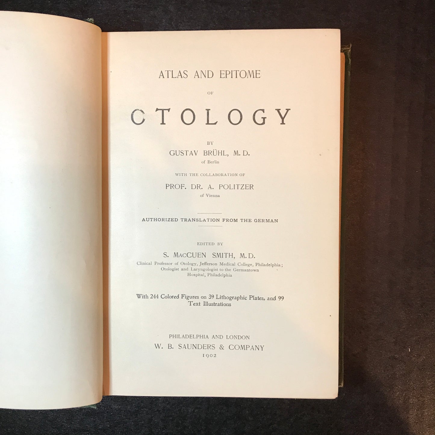 Atlas and Epitome of Otology - Gustav Brühl and A. Politzer - 1902