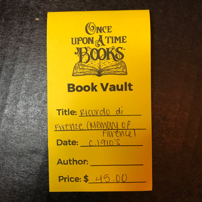 Ricordo di Firenze (Memory of Florence) - Italian Edition - c. 1910's