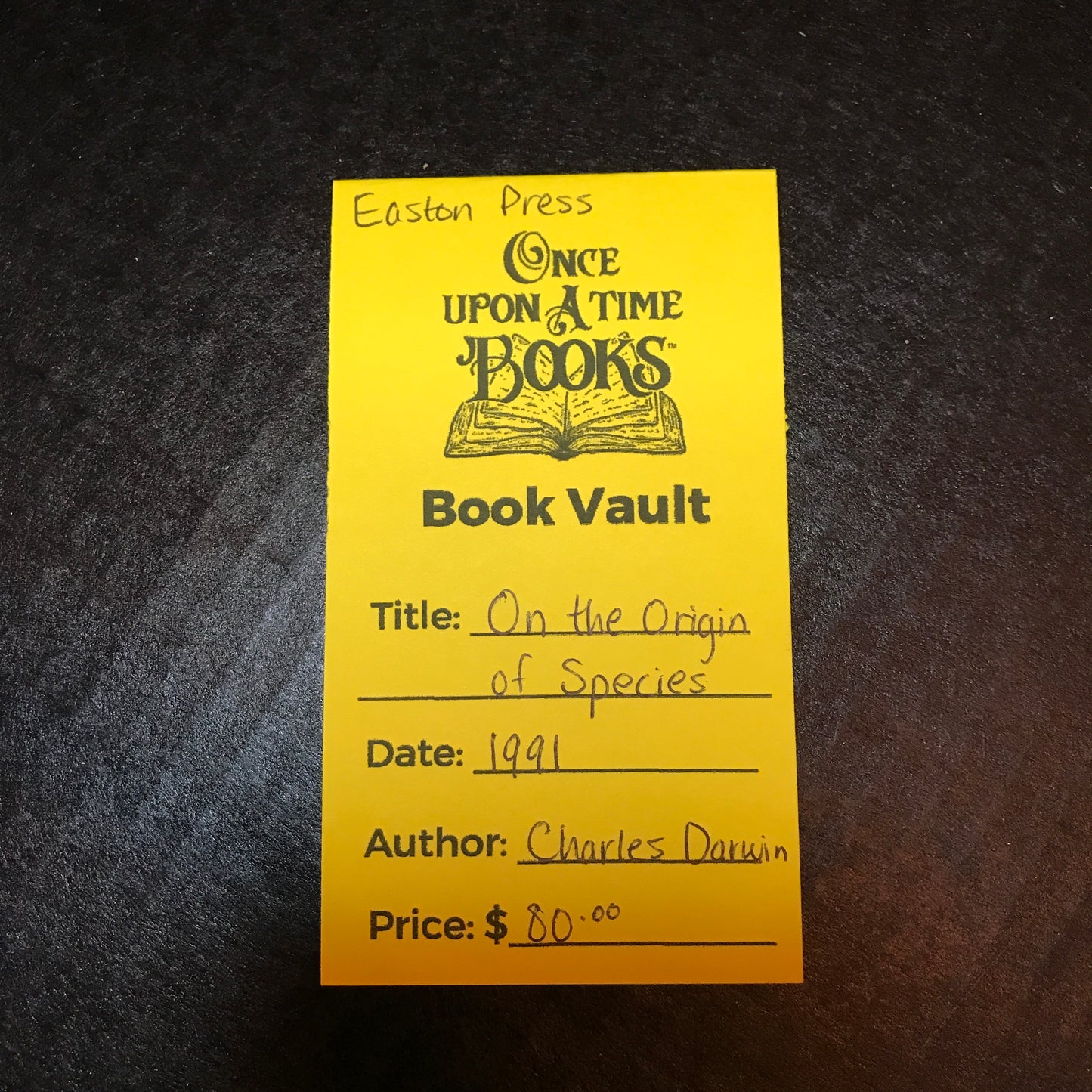 On the Origin of Species - Charles Darwin - Easton Press - 1991