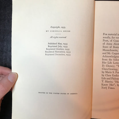 Invincible Louisa - Cornelia Meigs - Signed - 1st Edition - 1933