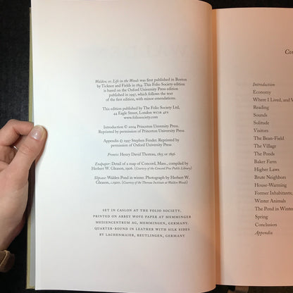 Walden, or Life in the Woods - Henry D. Thoreau - Folio Society - 2009