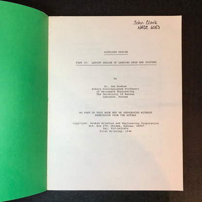 Airplane Design: Part IV - Jan Roskam - 1986