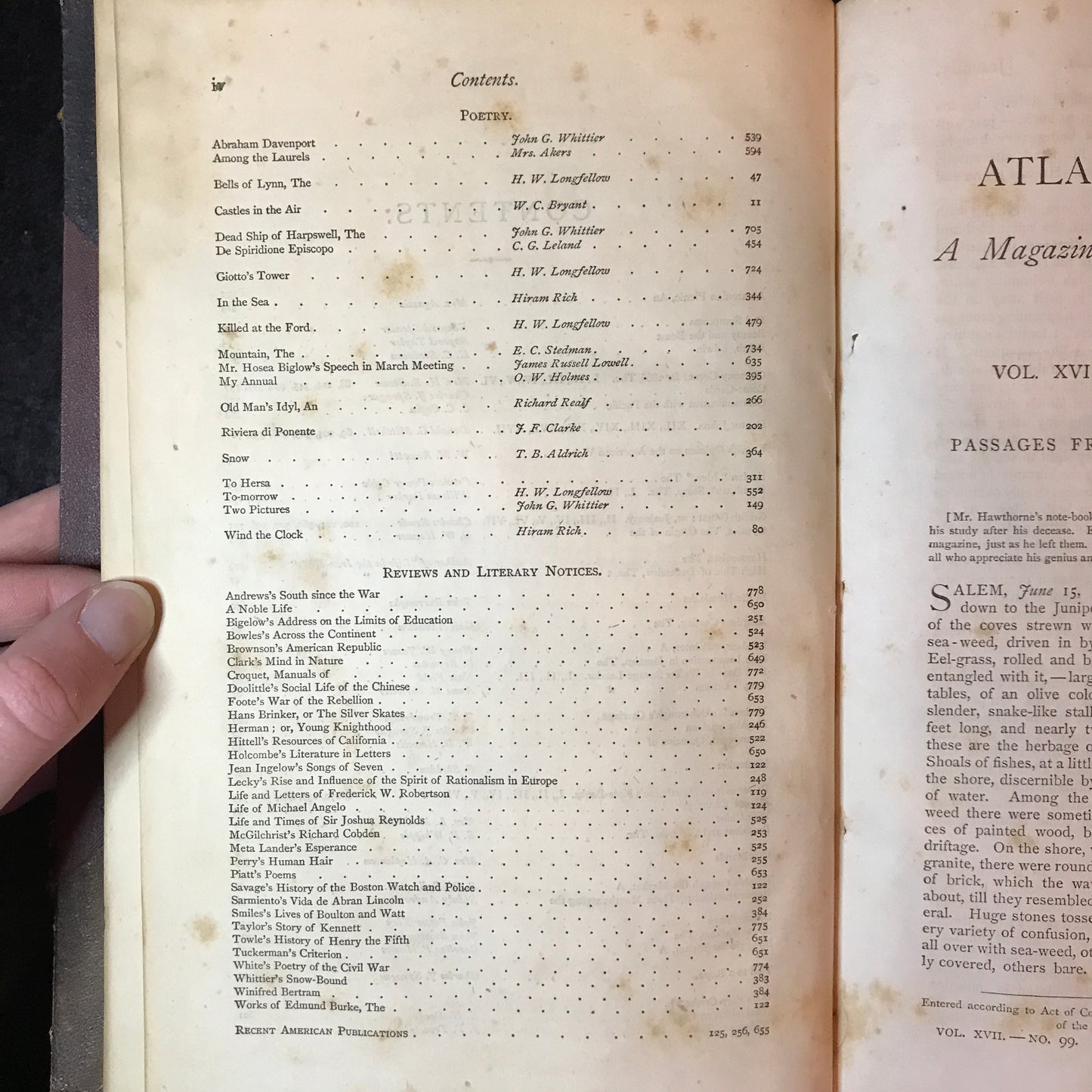 The Atlantic Monthly - Published by Ticknor and Fields - Volume 17 - 1866