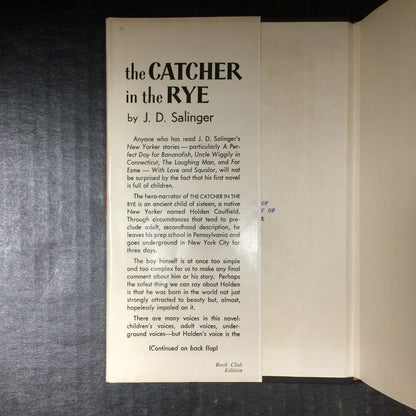 The Catcher in the Rye - J.D. Salinger - Book Club Edition - 1951