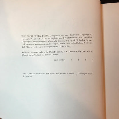 The Pooh Story Book - A. A. Milne - 1st Edition - 2nd Print - 1965