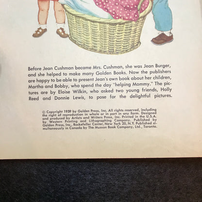 We Help Mommy - Jean Cushman - 'A' Print - 1959