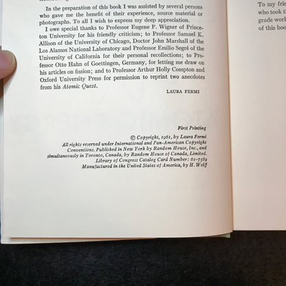 The Story of Atomic Energy - Laura Fermi - Stated 1st - 1961