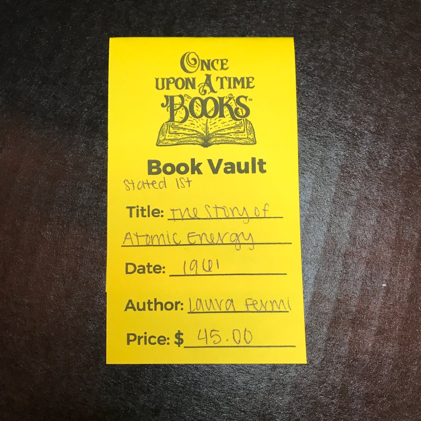 The Story of Atomic Energy - Laura Fermi - Stated 1st - 1961