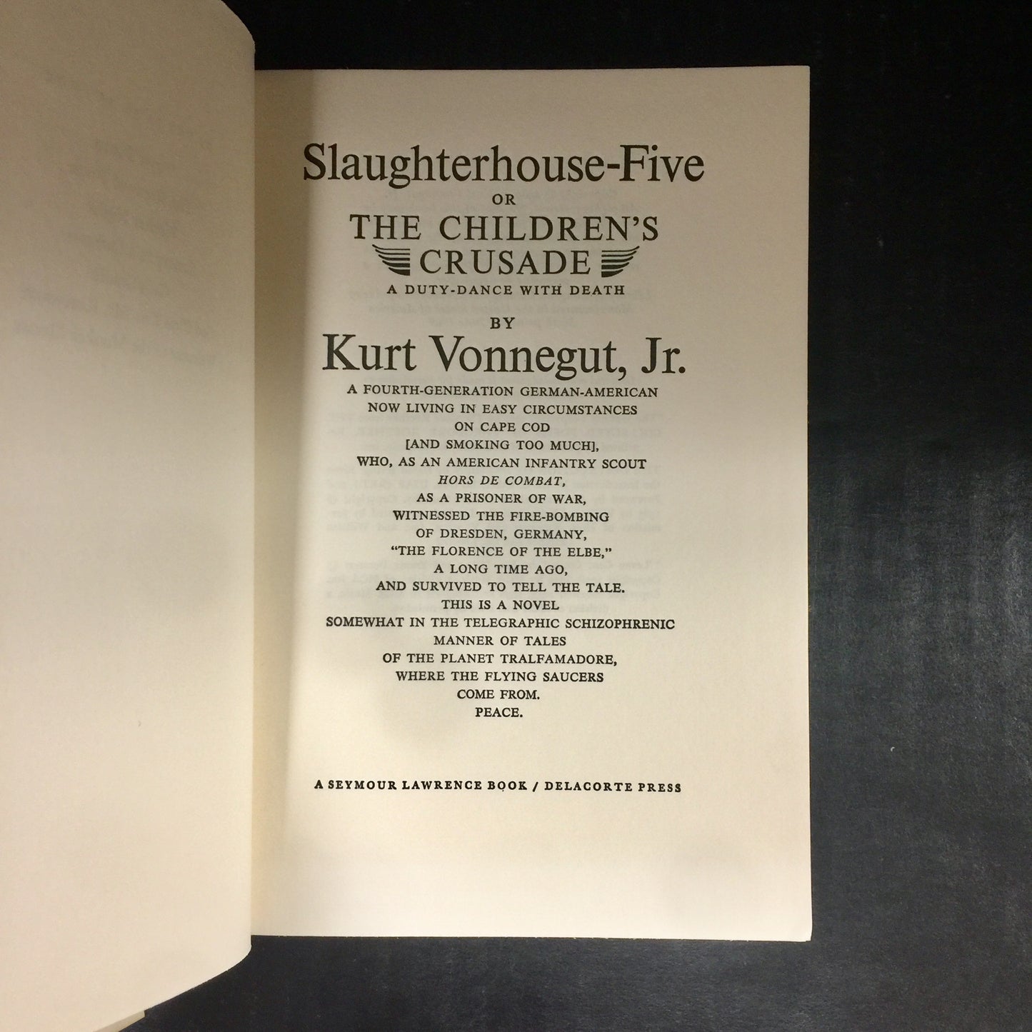 Slaughterhouse-Five - Kurt Vonnegut Jr. - Sixth Printing - 1969