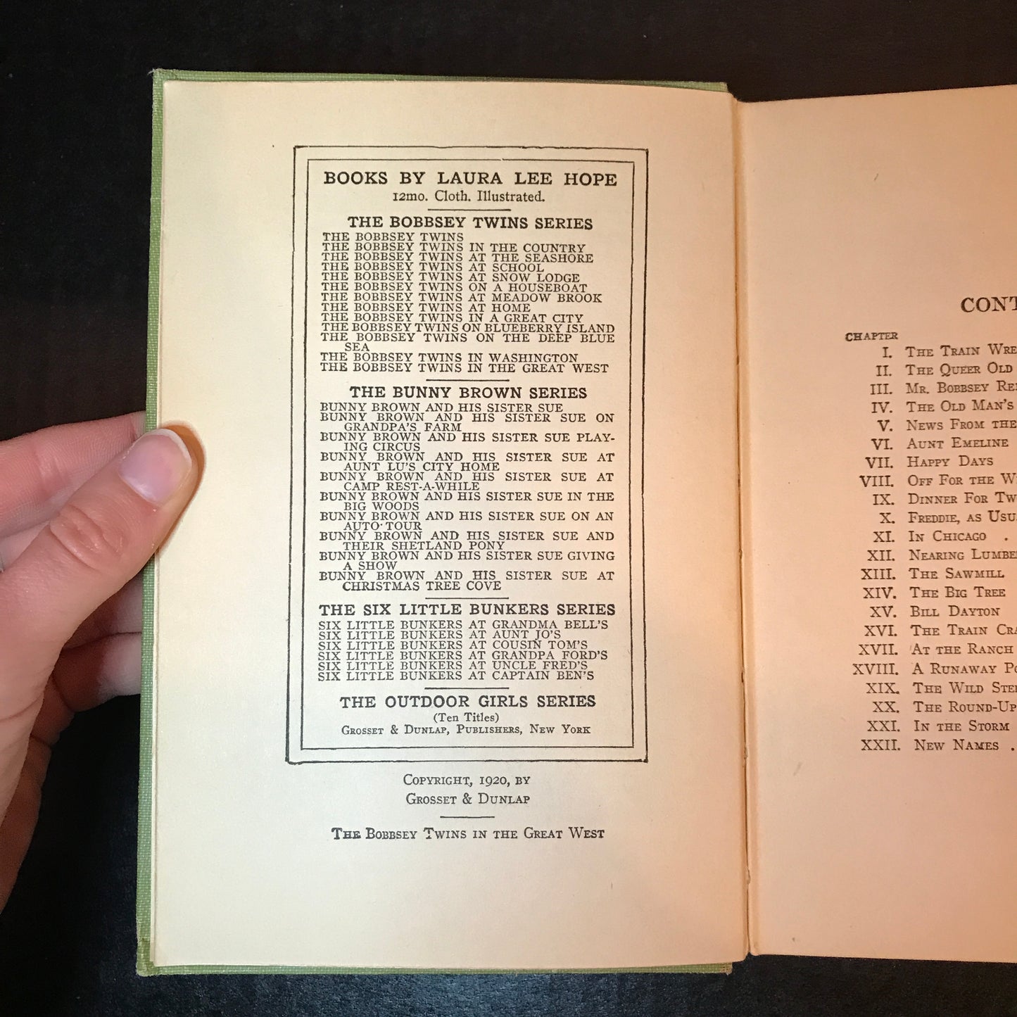 The Bobbsey Twins in The Great West - Laura Lee Hope - 1st Edition - 1920