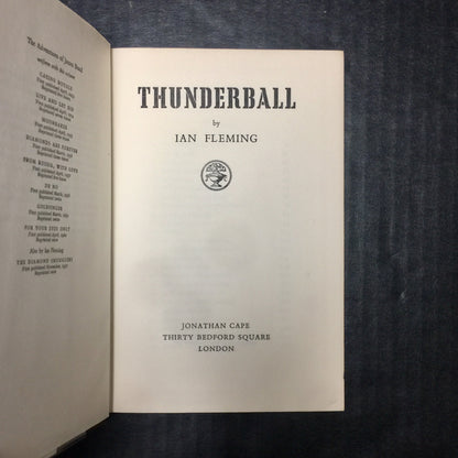 Thunderball - Ian Fleming - First UK Edition - 1961