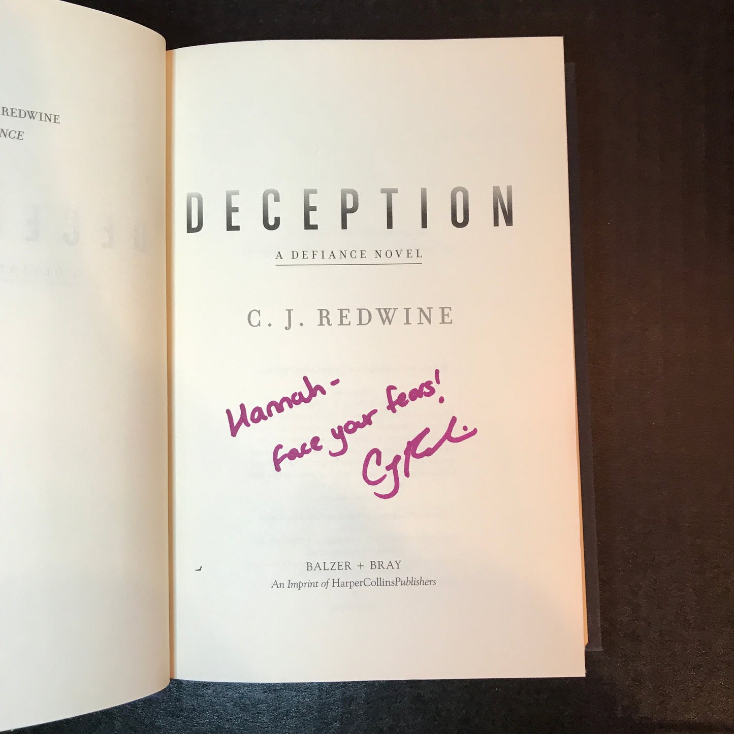 Deception - C. J. Redwine - Signed - 1st Edition - 2013