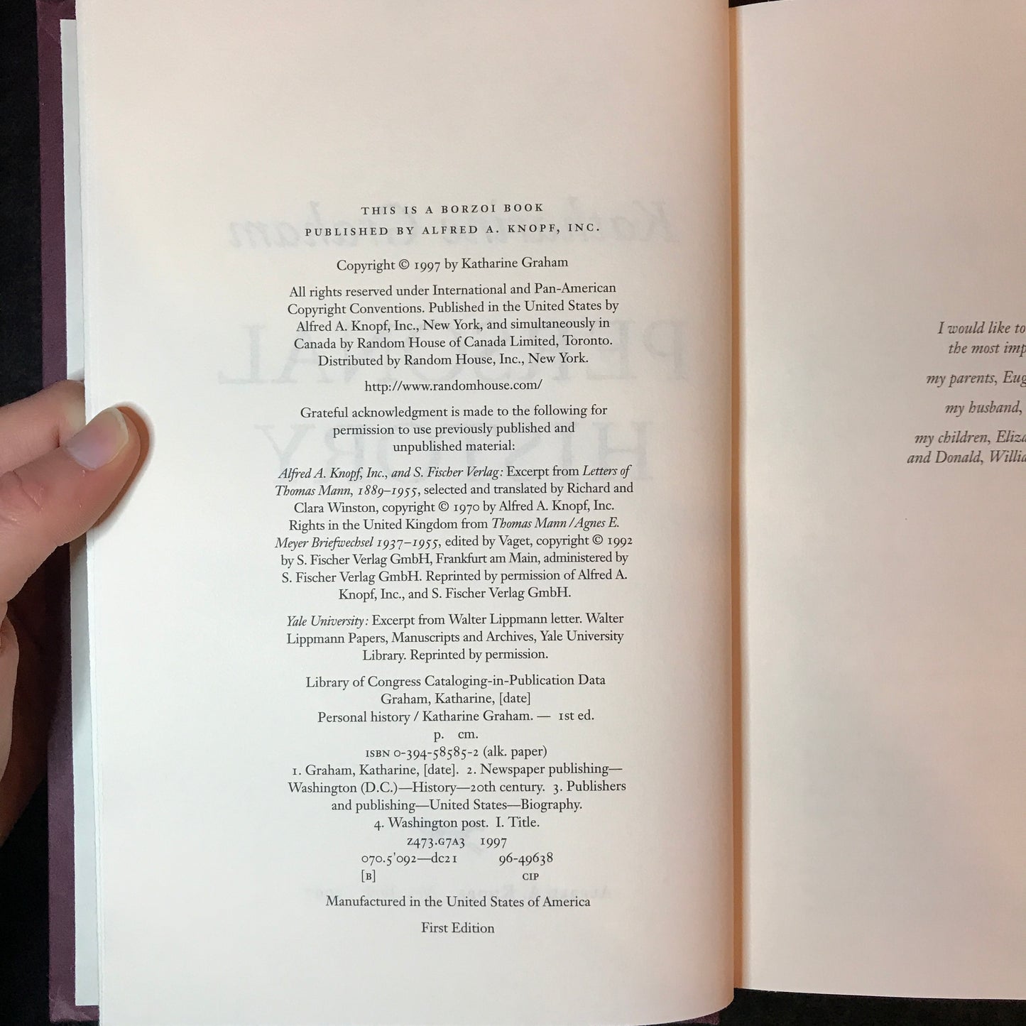 Personal History - Katharine Graham - Signed - 1st Edition - 1997