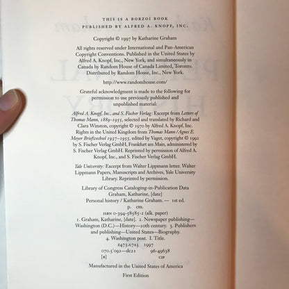 Personal History - Katharine Graham - Signed - 1st Edition - 1997