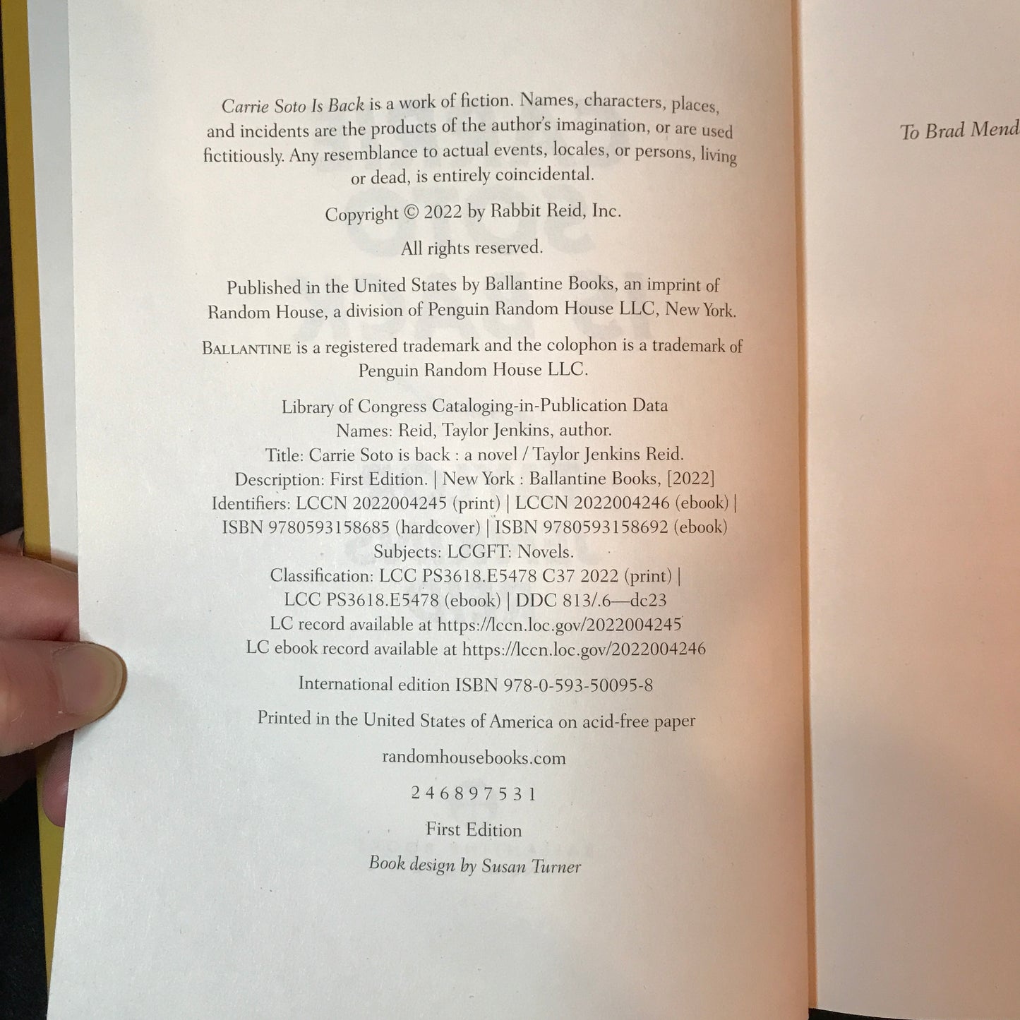 Carrie Soto Is Back - Taylor Jenkins Reid - Signed - 1st Edition - 2022