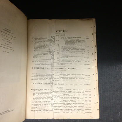 Webster's New International Dictionary - G. & C. Merriam Company - Table of Contents Page Ripped- 1918