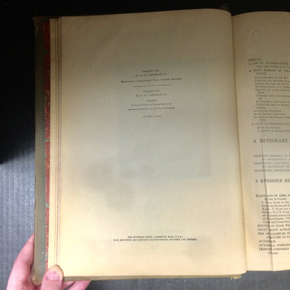 Webster's New International Dictionary - G. & C. Merriam Company - Table of Contents Page Ripped- 1918