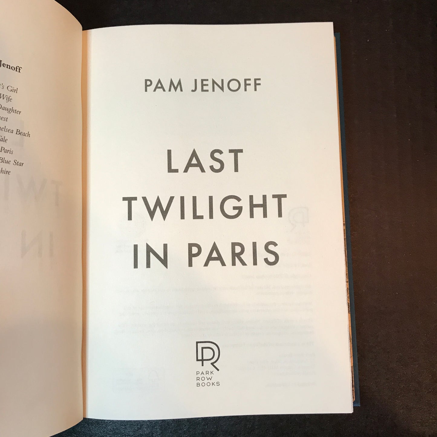 Last Twilight in Paris - Pam Jenoff - Signed - 2025