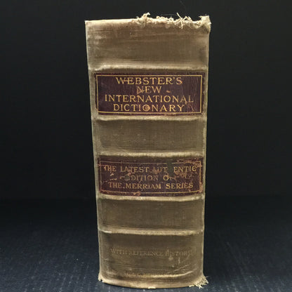 Webster's New International Dictionary - G. & C. Merriam Company - Table of Contents Page Ripped- 1918