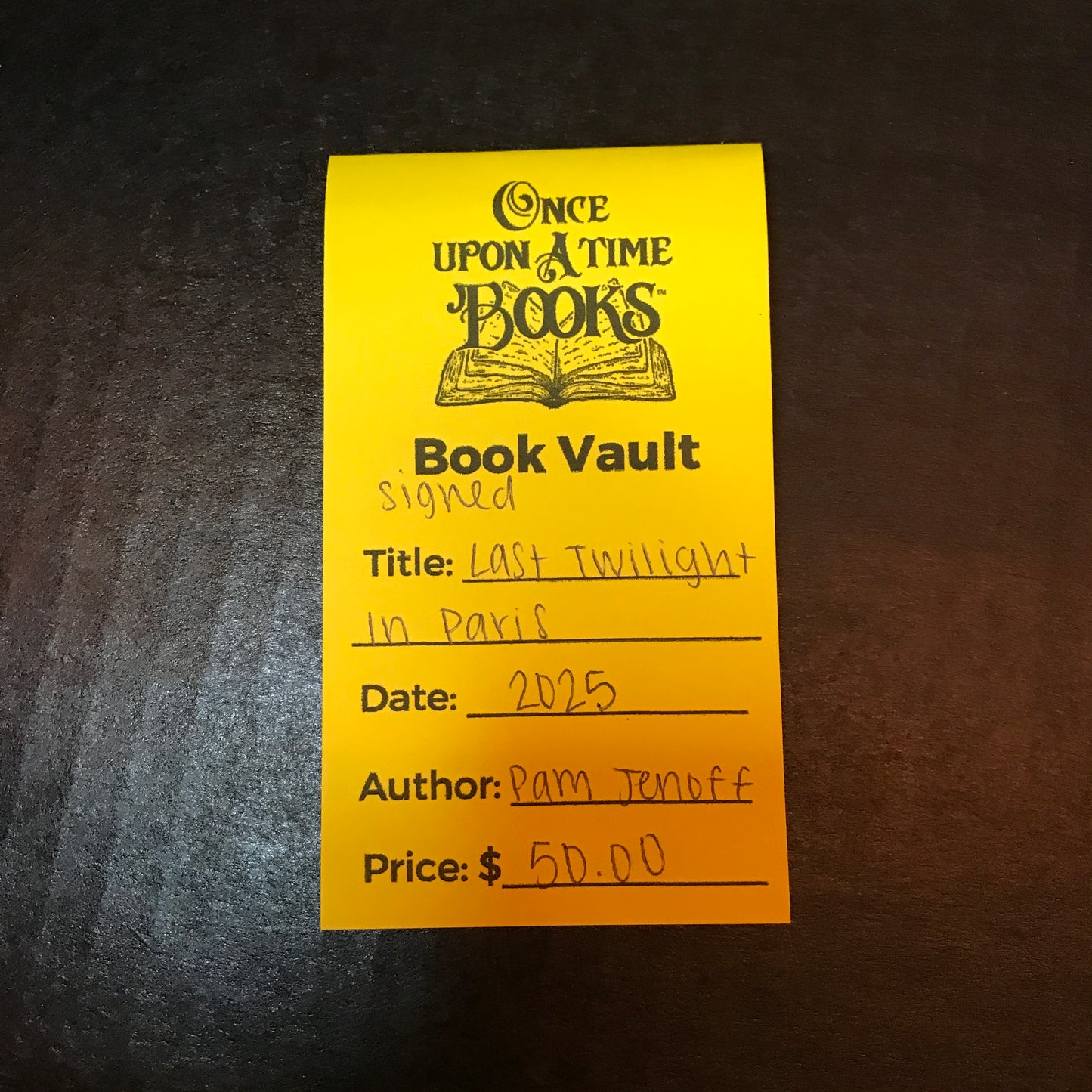 Last Twilight in Paris - Pam Jenoff - Signed - 2025