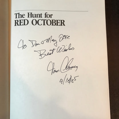 The Hunt for Red October - Tom Clancy - Signed - 1984