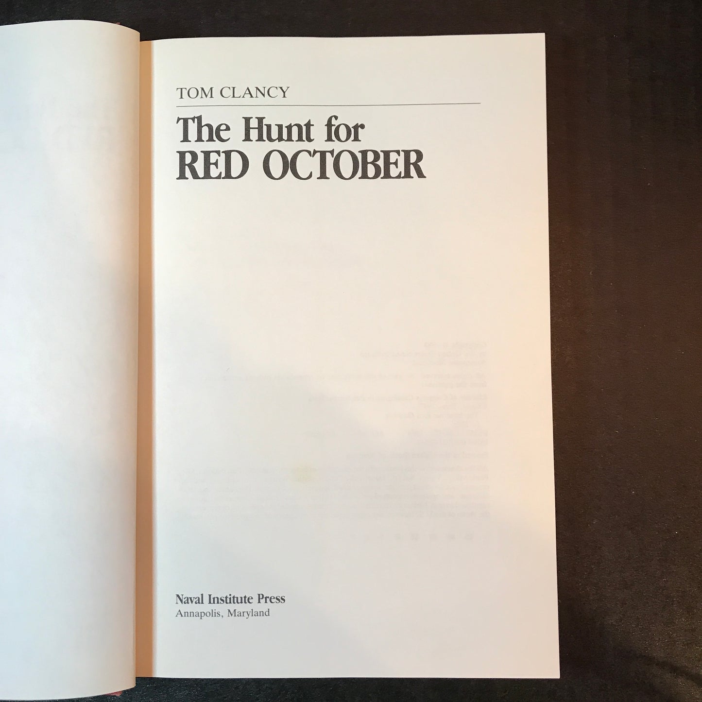 The Hunt for Red October - Tom Clancy - Signed - 1984